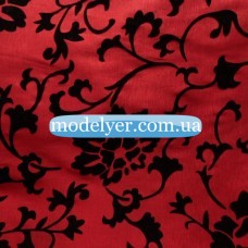 Ткань Тафта флок люрекс (красный)